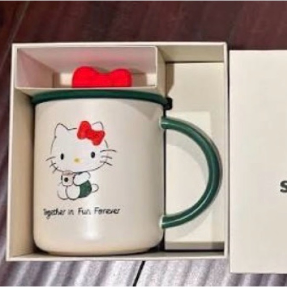 Starbucks Hello Kitty Mug with Red and Green Accents